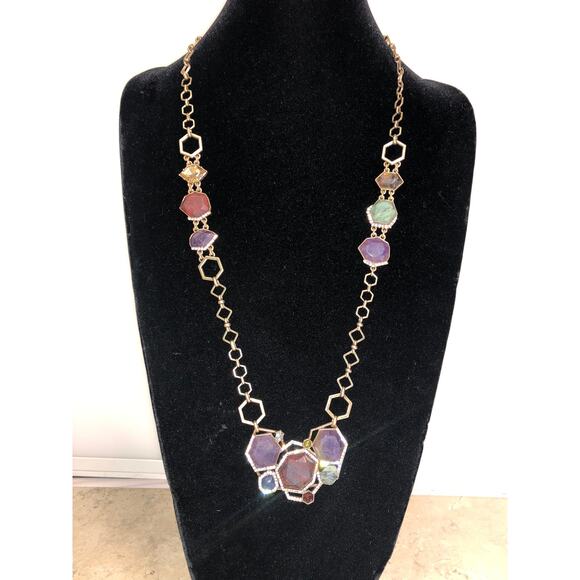 CHLOE + ISABEL geometric multi-stone statement necklace - N171 - Picture 1 of 4